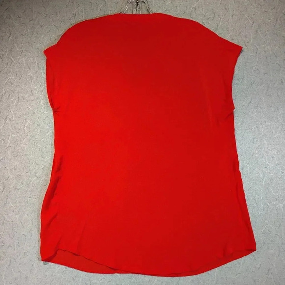 Women's George Plus Hot Salmon Sleeveless V-Neck Semi-Button Blouse in Size 1X - Picture 5 of 9